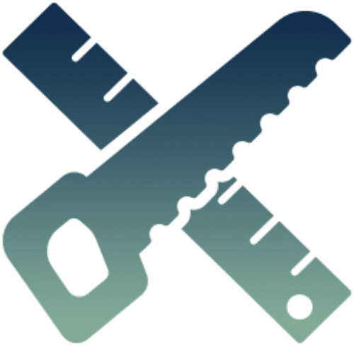 Key and ruler crossed on black background.